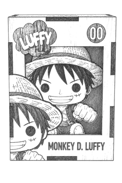 Monkey D. Luffy collectible figure box, Pencil-Sketch style, CO2 laser engraving file, — free download