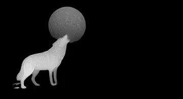 Wolf howling at moon, Depth Map style, CO2 laser engraving file, — free download