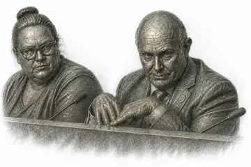 Bronze statue of two officials at a meeting, Creative Studio · Bronze-Statue style, CO2 laser engraving file, — free download