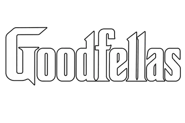 Goodfellas text logo, Outline style, CO2 laser engraving file, — free download